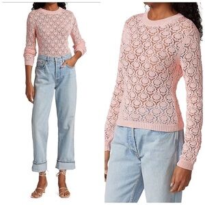 NWT Rachel Comey Bassi‎ Top - pink lace knit , Size S